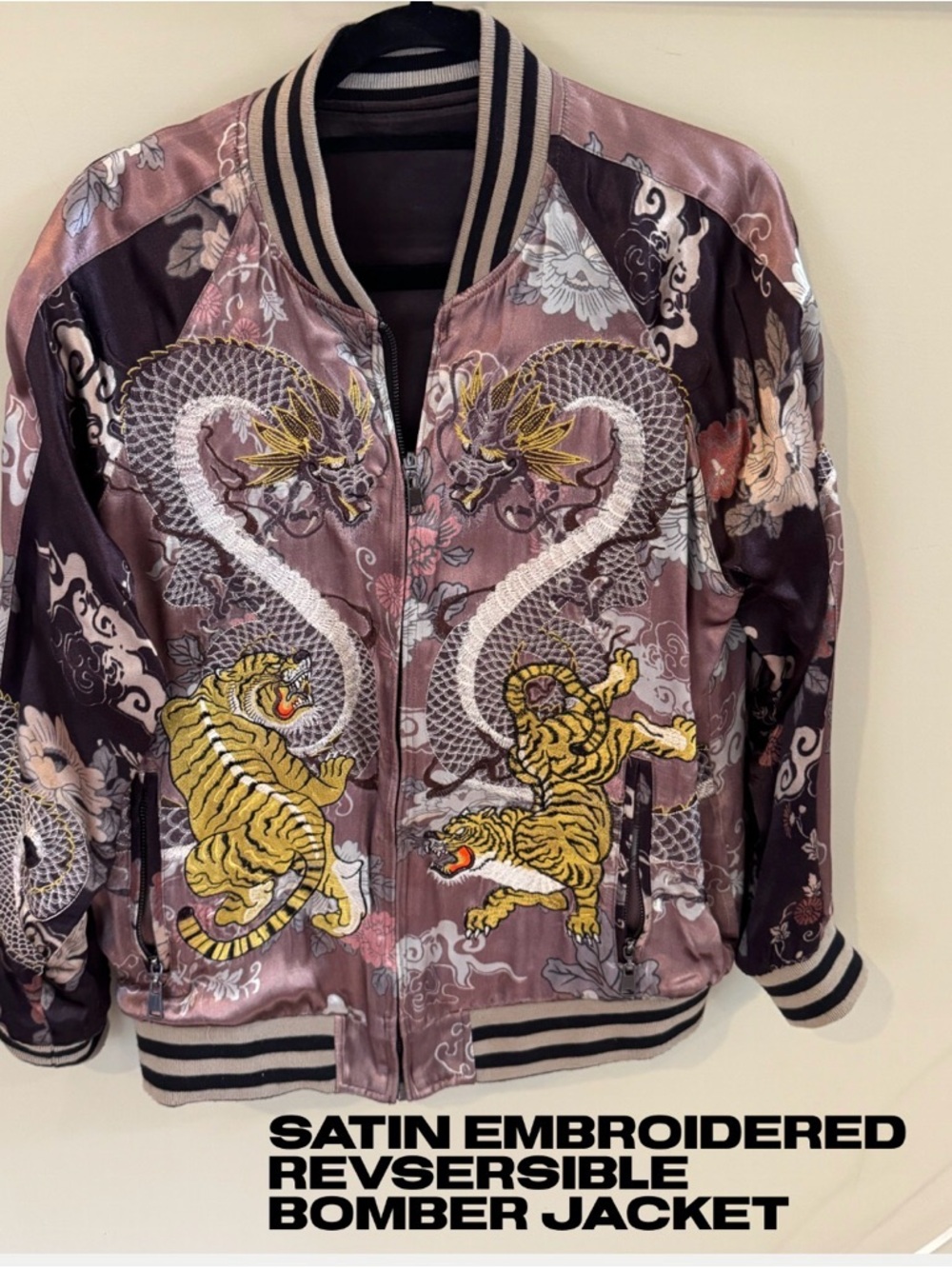 Zara Reversible Embroidered Bomber Jacketu